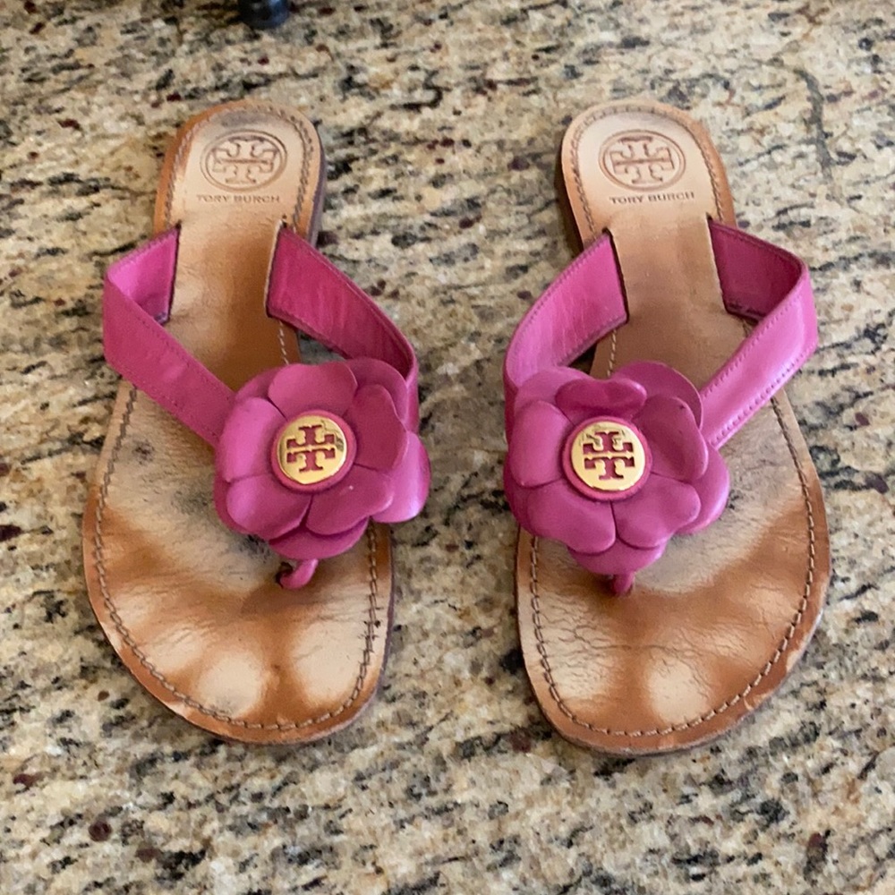 Tory Burch hot pink sandals
